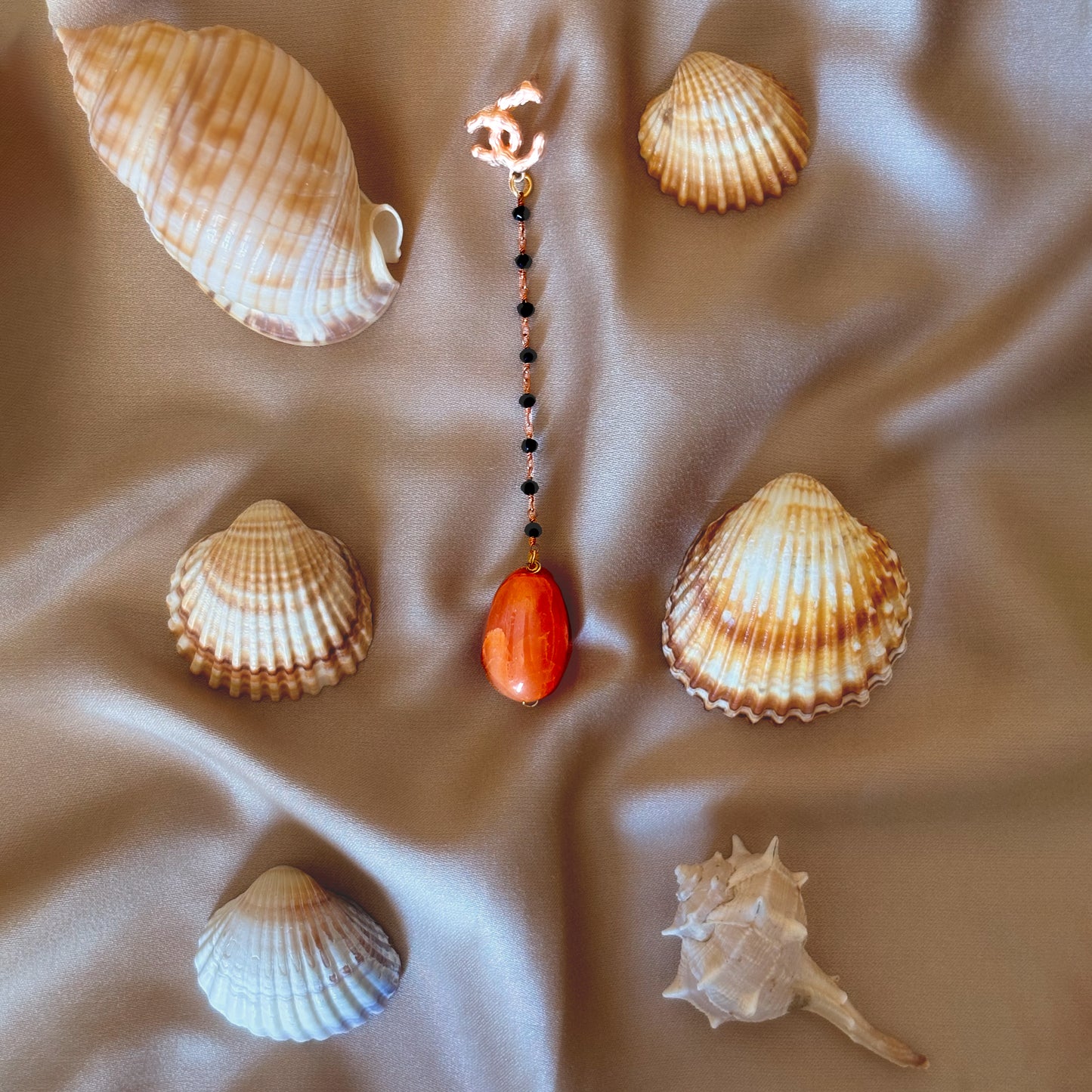 Imerovigli Earrings - Raw Carnelian & Onyx