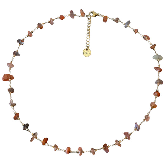 Perissa Necklace - Raw Carnelian