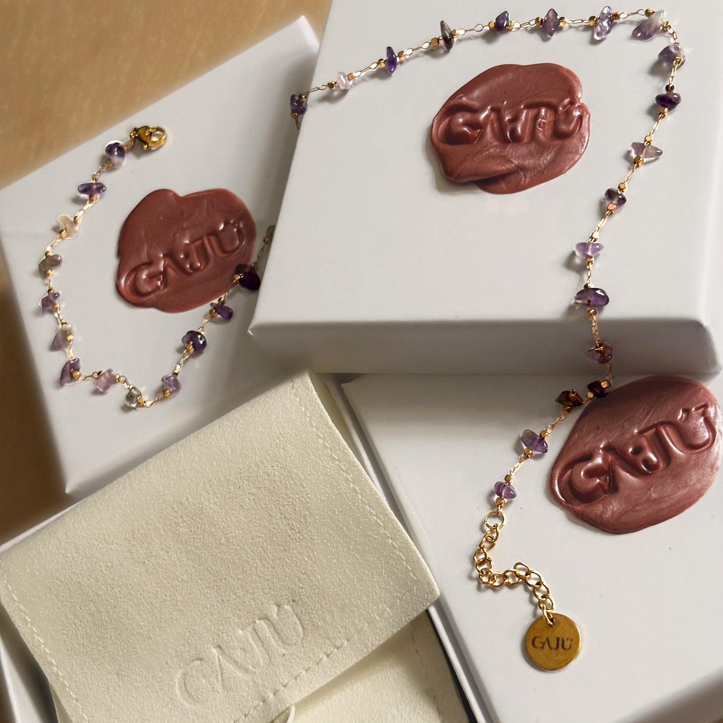 Perissa Necklace - Raw Amethyst