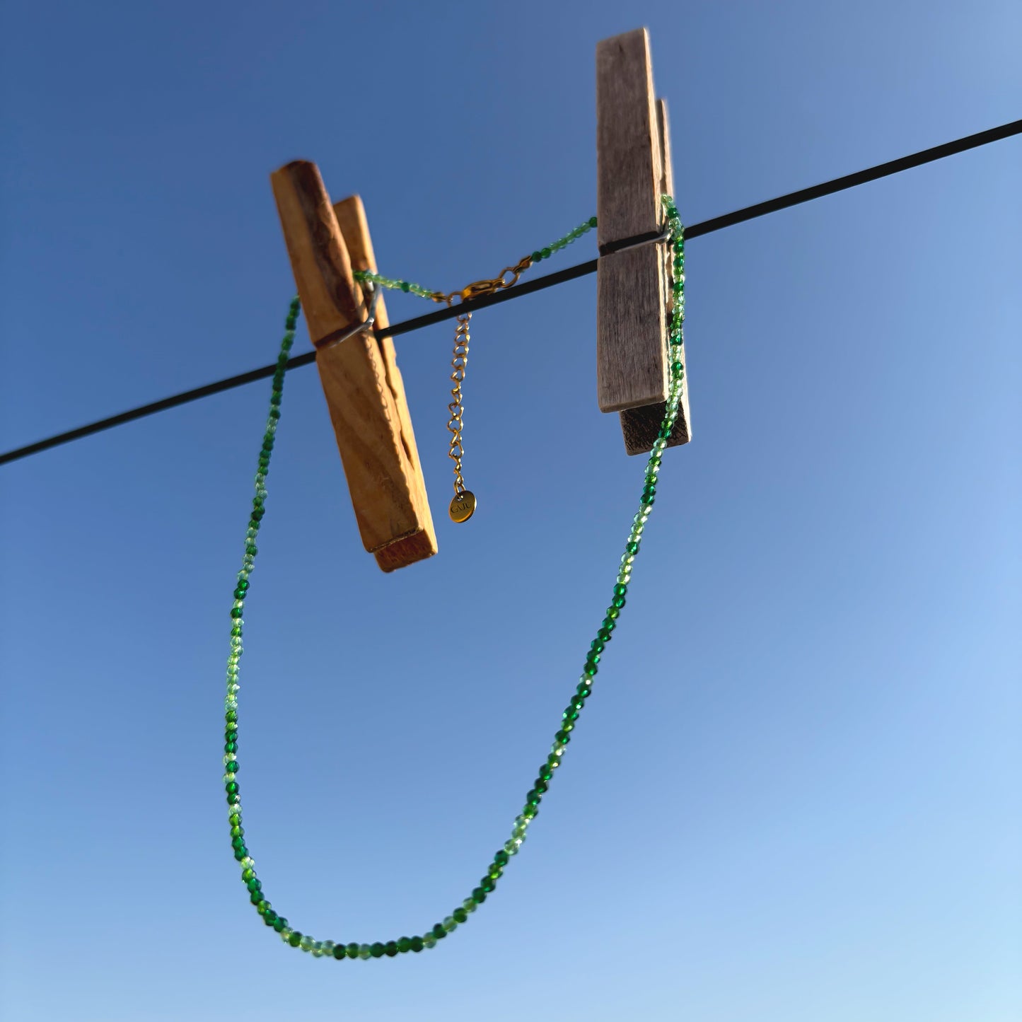 Fira Necklace - Raw Emerald Jade Mist