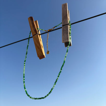 Fira Necklace - Raw Emerald Jade Mist