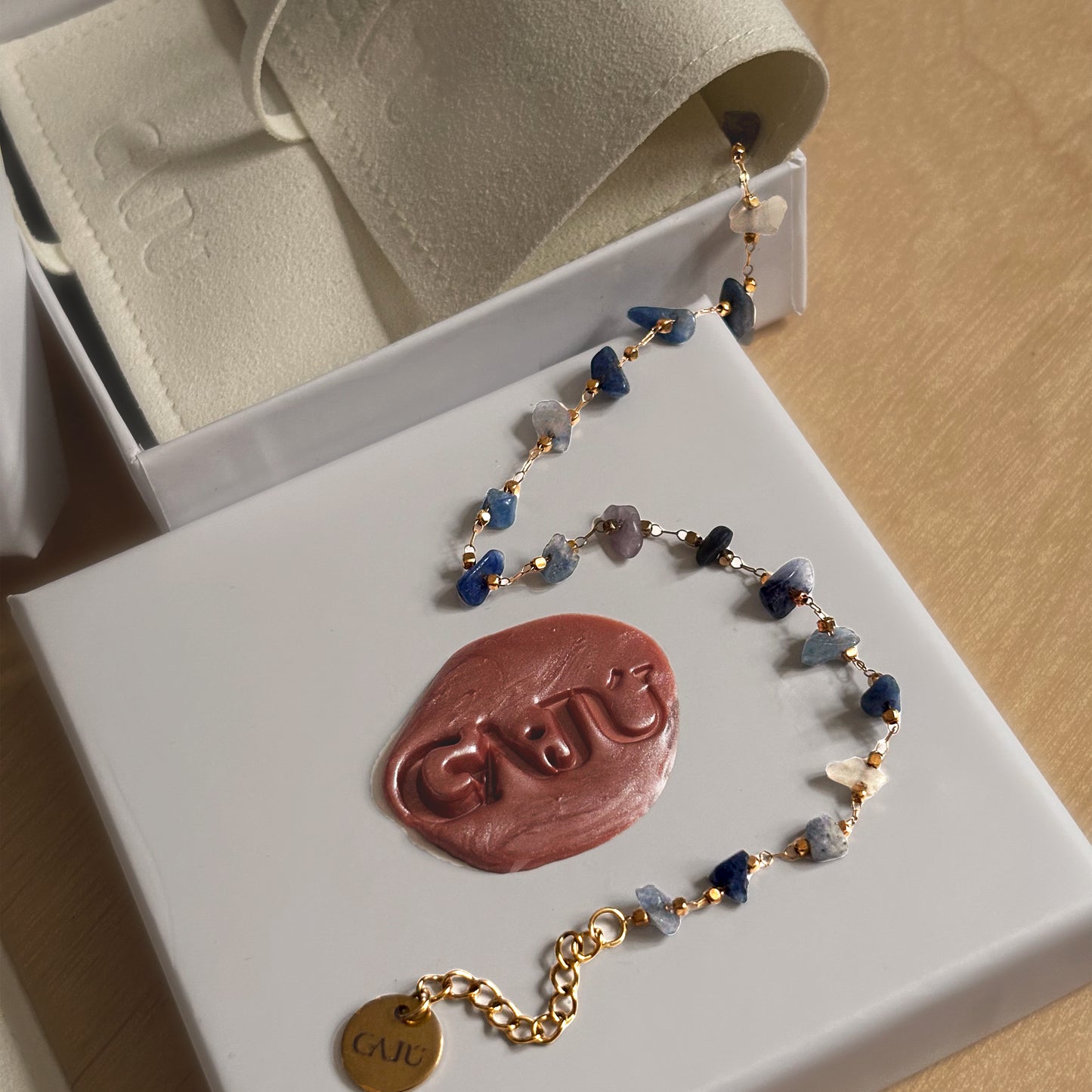 Perissa Necklace - Raw Sapphire