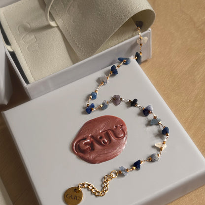 Perissa Necklace - Raw Sapphire